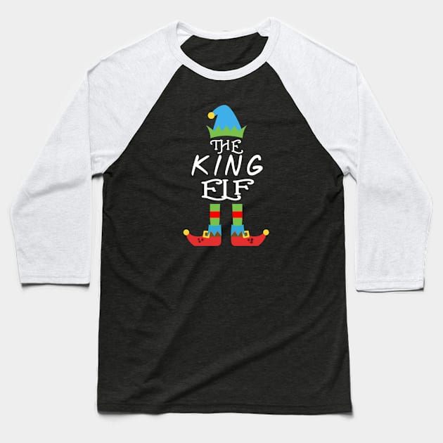 The King Elf Matching Family Group Christmas Party SANTA Baseball T-Shirt by CareTees